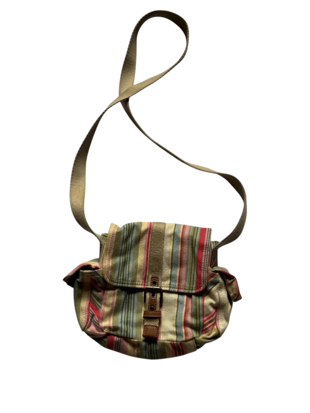 Fossil Multicolor Striped Canvas Crossbody Bag